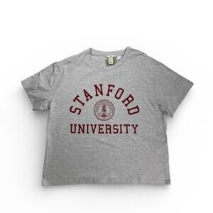 H&M Stanford University T-Shirt Men's Medium Gray Short Sleeve Crewneck Size XL